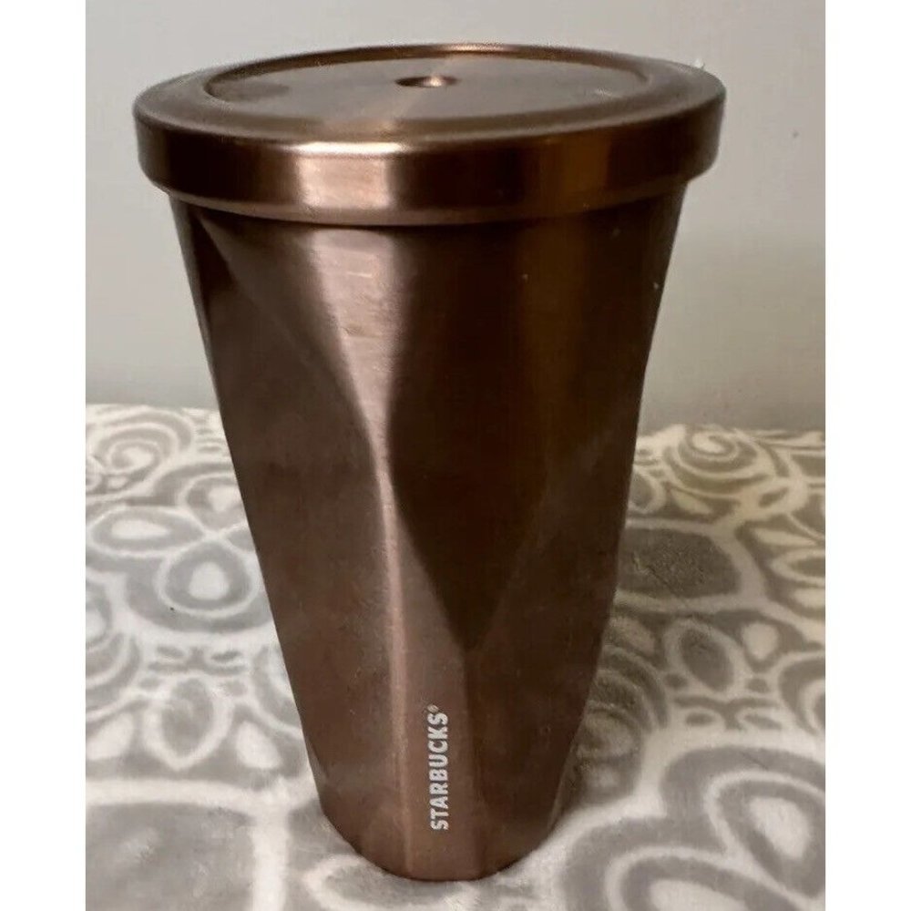Starbucks 2012 Copper Prism Design Metal Tumbler 16 oz., no straw